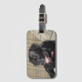 Schwarzer Labrador-Gepäckanhänger mit Gepäckanhänger (Vorderseite Vertikal)