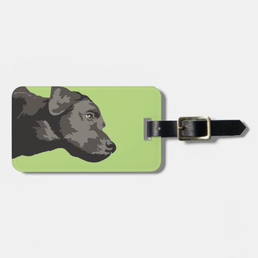 Schwarzer Labrador-Gepäckanhänger (wählen Sie Ihre Gepäckanhänger (Vorderseite horizontal)