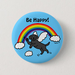 Schwarzer Labrador Guardian Angel (Rainbow Bridge) Button