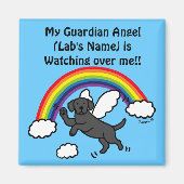 Schwarzer Labrador Guardian Angel (Rainbow Bridge) Magnet (Vorne)