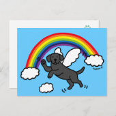 Schwarzer Labrador Guardian Angel (Rainbow Bridge) Postkarte (Vorne/Hinten)