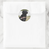 Schwarzer Labrador Guide Dog Abschluss Envelope Si Runder Aufkleber (Tasche)