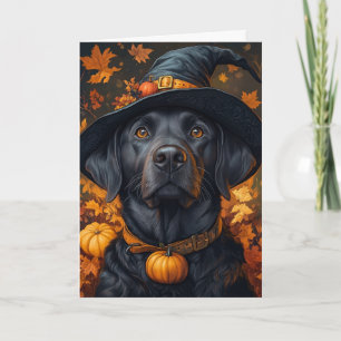 Schwarzer Labrador Halloween Feiertagskarte