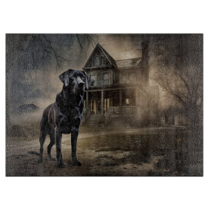 Schwarzer Labrador Halloween Gruselig Schneidebrett