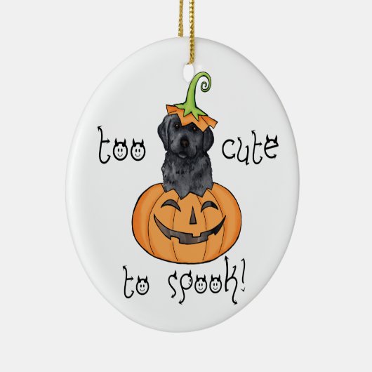 Schwarzer Labrador Halloweens Keramikornament (Rechts)