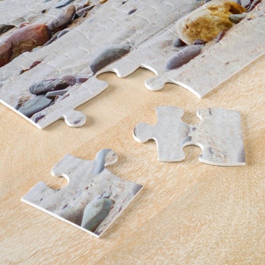 Schwarzer Labrador Hund am Strand Puzzle (Seite)