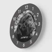 Schwarzer Labrador Hund benutzerdefinierte große U Wanduhr (Winkel)