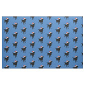 Schwarzer Labrador-Hund, der Sankt-Weihnachtshut Stoff (Fat Quarter (45,7 x 55,9 cm))