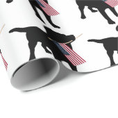 Schwarzer Labrador-Hund, der USA-Flagge, 4. von Geschenkpapier (Rolleneckpunkt)