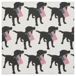 Schwarzer Labrador-Hund, der USA-Flagge, 4. von Stoff