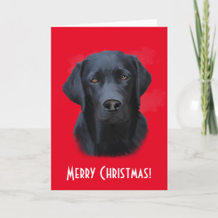 Schwarzer Labrador Hund Farbe Malerei Weihnachten