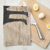 Schwarzer Labrador-Hund Geschirrtuch (Viertel Falte)