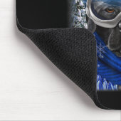 Schwarzer Labrador Hund im Winter Ski Mousepad (Ecke)