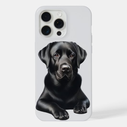 Schwarzer Labrador Hund iPhone Hülle (Rückseite)
