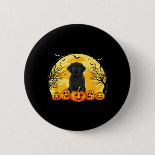 Schwarzer Labrador-Hund-Kürbisse-Halloween-Kostüm Button