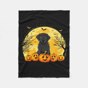 Schwarzer Labrador-Hund-Kürbisse-Halloween-Kostüm  Fleecedecke