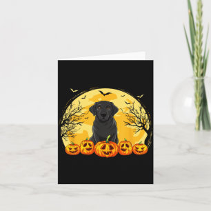 Schwarzer Labrador-Hund-Kürbisse-Halloween-Kostüm Karte