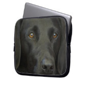 Schwarzer Labrador-Hund Laptopschutzhülle (Vorderseite Links)