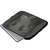 Schwarzer Labrador-Hund Laptopschutzhülle (Vorne Knopf)