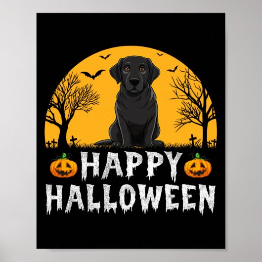 Schwarzer Labrador Hund Männer Frauen Kinder Frohe Poster (Vorne)