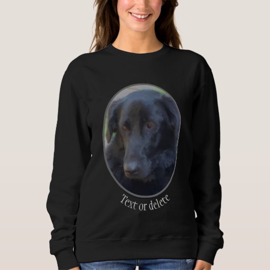 Schwarzer Labrador Hund Personalisiert Sweatshirt (Vorderseite)