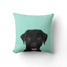 Schwarzer Labrador Hund Pillow - niedliches schwar