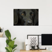 Schwarzer Labrador Hund Poster (Heimbüro)