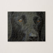 Schwarzer Labrador-Hund Puzzle (Horizontal)