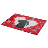 Schwarzer Labrador Hund Rose Herz Foto Schneidbret Schneidebrett (Ecke)