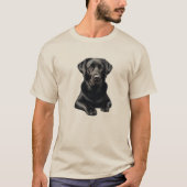 Schwarzer Labrador Hund T-Shirt (Vorderseite)
