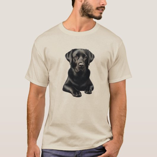 Schwarzer Labrador Hund T-Shirt (Vorderseite)