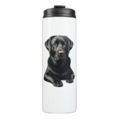 Schwarzer Labrador Hund Thermosbecher (Vorderseite)