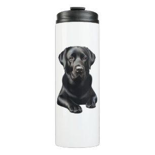 Schwarzer Labrador Hund Thermosbecher