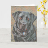 Schwarzer Labrador-Hundeallzweckgruß-Karte Karte (Gelbe Blume)