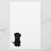 Schwarzer Labrador-Hundedesign Briefpapier (Vorderseite)