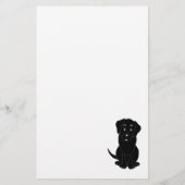 Schwarzer Labrador-Hundedesign Briefpapier (Rückseite)
