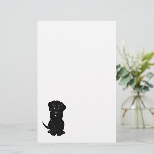 Schwarzer Labrador-Hundedesign Briefpapier (Stehend Vorderseite)