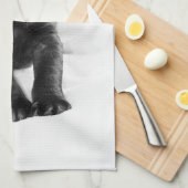 Schwarzer Labrador-Hundewelpe Geschirrtuch (Viertel Falte)