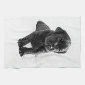 Schwarzer Labrador-Hundewelpe Geschirrtuch (Horizontal)