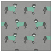 Schwarzer Labrador in Graustufen Stoff (Nahaufnahme)