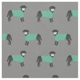 Schwarzer Labrador in Graustufen Stoff