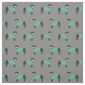 Schwarzer Labrador in Graustufen Stoff (Muster)