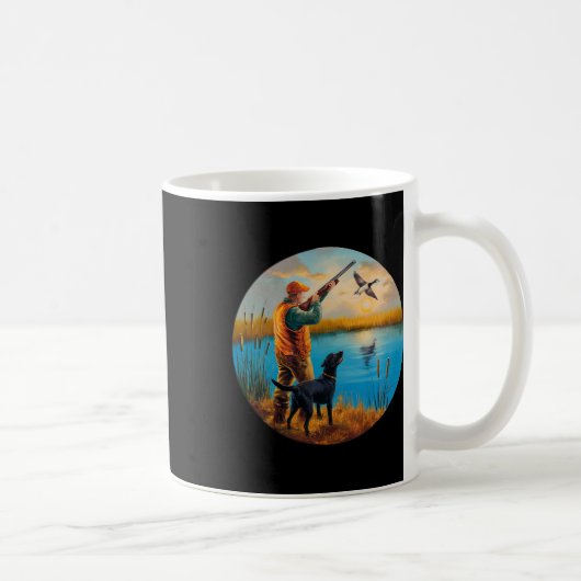 Schwarzer Labrador Jäger Labrador. Jagd Gänse Wass Kaffeetasse (Rechts)