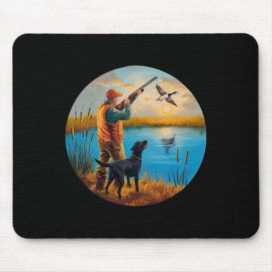 Schwarzer Labrador Jäger Labrador. Jagd Gänse Wass Mousepad (Vorne)
