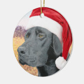 Schwarzer Labrador Keramik Ornament (Links)