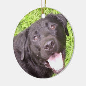 Schwarzer Labrador Keramik Ornament (Links)