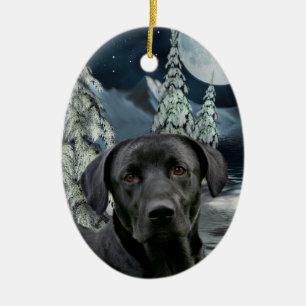 Schwarzer Labrador Keramikornament