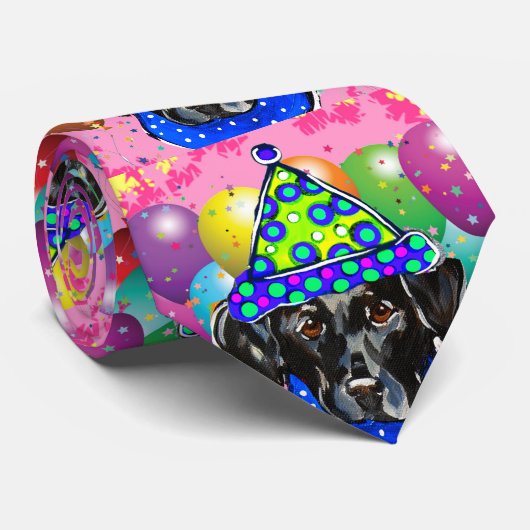 Schwarzer Labrador Krawatte (Gerollt)