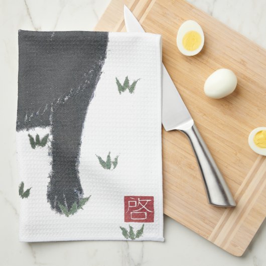 Schwarzer Labrador, Labrador-Retriever Geschirrtuch (Viertel Falte)