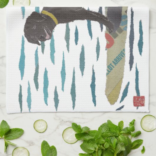 Schwarzer Labrador, Labrador-Retriever, Geschirrtuch (Gefaltet)